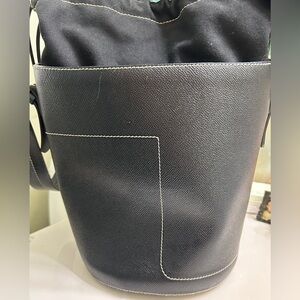 “Bally” drawstring bucket bag.